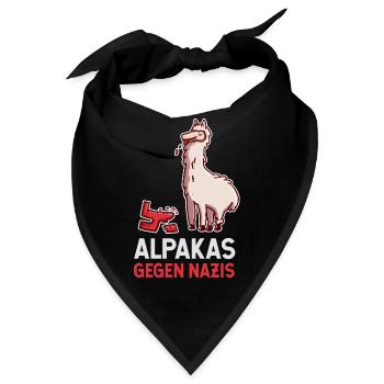 Alpakas gegen Nazis Anti-Rassismus Antifa BLM - Bandana - Schwarz - Vorne