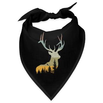 Hirsch - Bandana - Schwarz - Vorne
