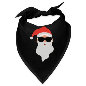 Moderner Weihnachtsmann trägt dunkle Brille - Bandana - Schwarz - Vorne
