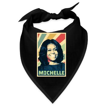 Michelle Obama Vintage Farben - Bandana - Schwarz - Vorne