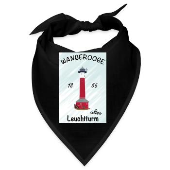 Wangerooge, Alter Leuchtturm, Nordsee, Poster - Bandana - Schwarz - Vorne