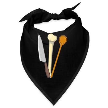 Fleisch Küche Kochlöffel Knochen Küchenmesser - Bandana - Schwarz - Vorne