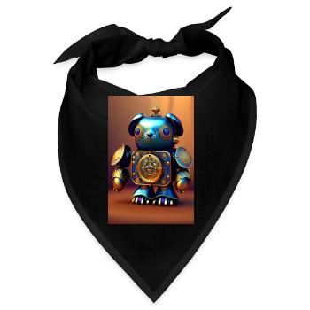 Niedlicher Uhrwerk Baby-Bär Android - Bandana - Schwarz - Vorne