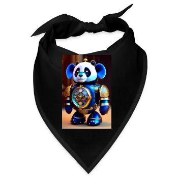 Niedlicher Uhrwerk Baby-Panda Android - Bandana - Schwarz - Vorne