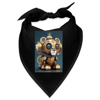 Niedlicher Uhrwerk Baby-Löwe Android - Bandana - Schwarz - Vorne