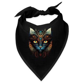 Kosmische Katze - Bandana - Schwarz - Vorne