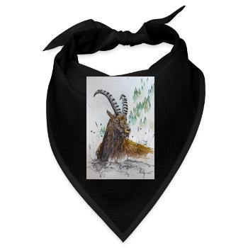 Steinbock Capricorn - Bandana - Schwarz - Vorne