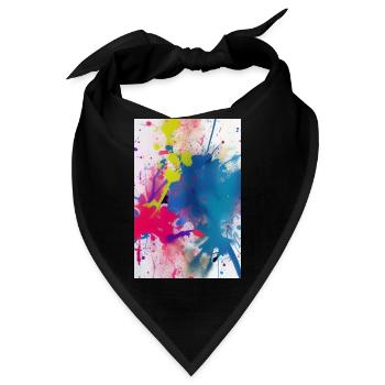 Farbkleckse. Malerei - Bandana - Schwarz - Vorne