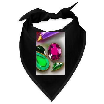 Bunte Edelsteine - Bandana - Schwarz - Vorne