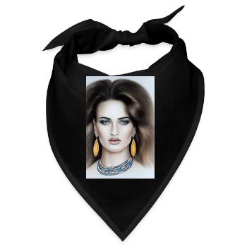 Frau mit Schmuck - Bandana - Schwarz - Vorne