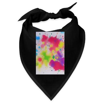 Bunte Farbspritzer - Bandana - Schwarz - Vorne