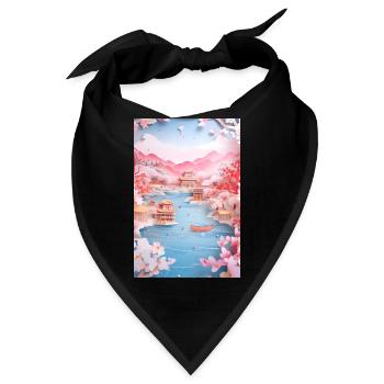 Japan See Landschaft Natur Geschenk - Bandana - Schwarz - Vorne