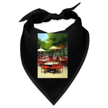Asiatisches Cafe im Freien - Bandana - Schwarz - Vorne