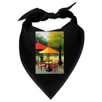 Asiatisches Cafe im Freien - Bandana - Schwarz - Vorne