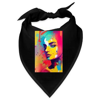 Abstrakte Kunst - Bandana - Schwarz - Vorne
