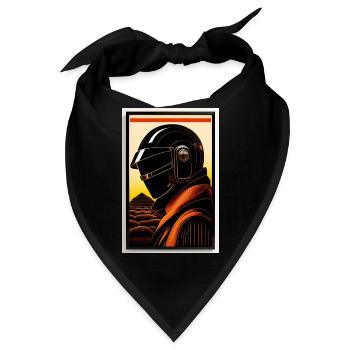 im Stil eines Holzschnitts - Bandana - Schwarz - Vorne