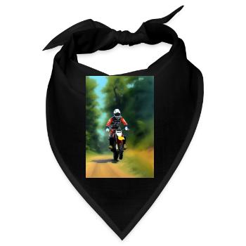 Motocross Fahren - Bandana - Schwarz - Vorne