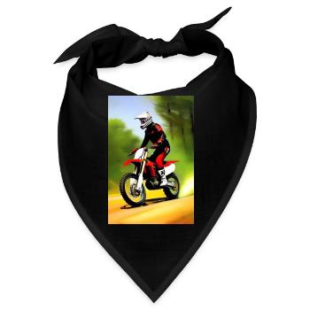 Motocross Fahren - Bandana - Schwarz - Vorne