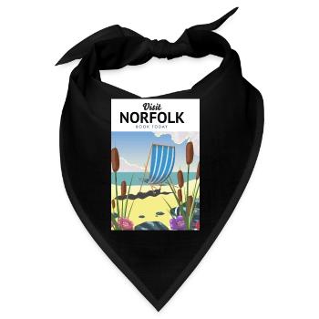 Norfolk Seaside Travel Poster - Bandana - Schwarz - Vorne