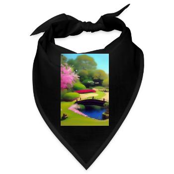 Chinesischer Zen Garten - Bandana - Schwarz - Vorne
