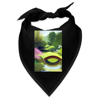 Chinesischer Zen Garten - Bandana - Schwarz - Vorne