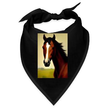 Pferdekopf Öl Malerei - Bandana - Schwarz - Vorne