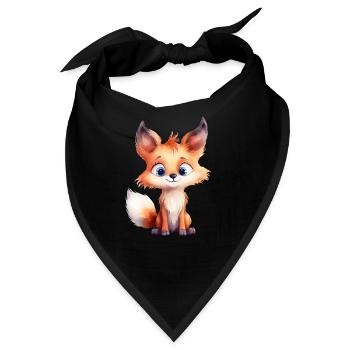 Fuchs Wasserfarben Waldtier - Bandana - Schwarz - Vorne