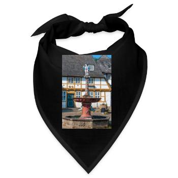 Brunnen auf historischem Marktplatz Goslar - Bandana - Schwarz - Vorne