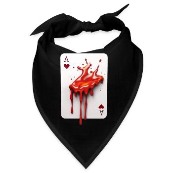 Blutige Pokerkarte - Bandana - Schwarz - Vorne