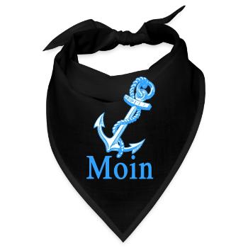 Moin mit Anker - Bandana - Schwarz - Vorne