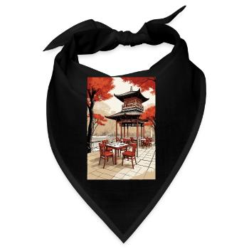 Asiatisches Kaffee - Bandana - Schwarz - Vorne