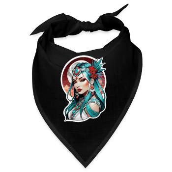 Indische Prinzessin - Aztek - Bandana - Schwarz - Vorne