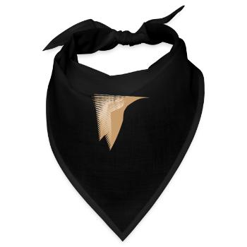 Beige Abstrakter Kolibri - Bandana - Schwarz - Vorne