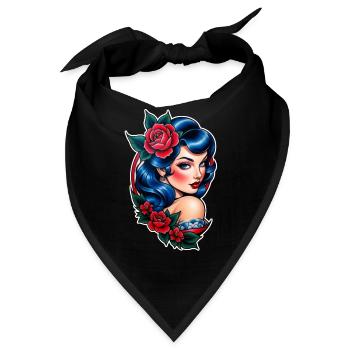 Rockabilly / Pin-up / 50er Jahre - Bandana - Schwarz - Vorne