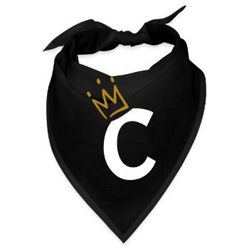Buchstabe C - Anfangsbuchstabe C - Bandana - Schwarz - Vorne