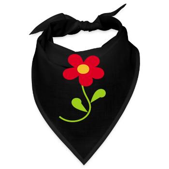 Rote Blume Geschenk für sie zum Geburtstag  - Bandana - Schwarz - Vorne