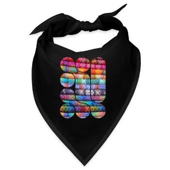 Helles gestricktes Patchwork - Bandana - Schwarz - Vorne