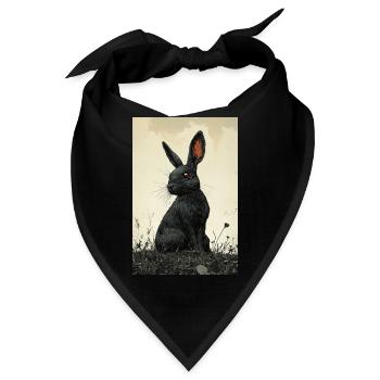 Nachtkaninchen im Nebel - Bandana - Schwarz - Vorne