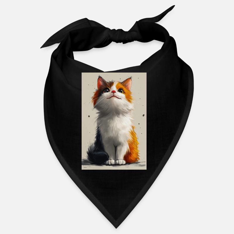 Poster Illustration de Chat mignon Bandana
