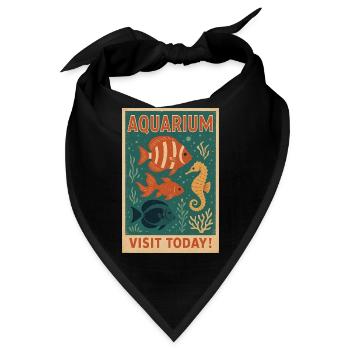 Vintage Tropische Fische Poster - Retro Acquat Art - Bandana - Schwarz - Vorne
