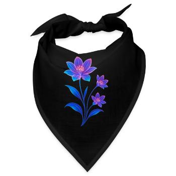Lumineszierendes kosmisches Blumendesign - Bandana - Schwarz - Vorne