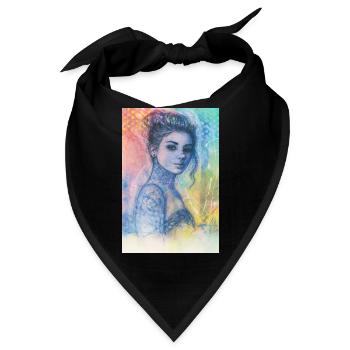 Frau Pop Regenbogen omikly Tattoo Arm Schädel Graf - Bandana - Schwarz - Vorne