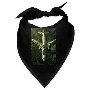 Verlassenes Dschungel-Flugzeugwrack - Bandana - Schwarz - Vorne
