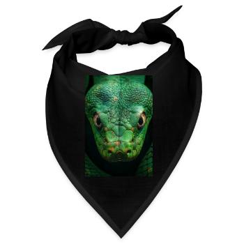 Hypnotischer grüner Schlangenblick - Bandana - Schwarz - Vorne