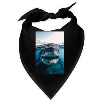 Mega Shark Nahbegegnung - Bandana - Schwarz - Vorne