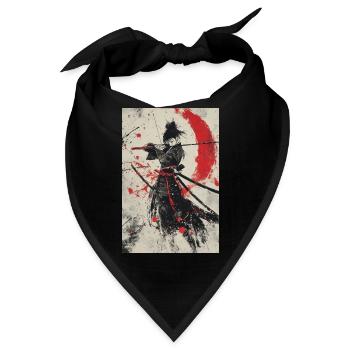 Samurai-Geist in Rot und Schwarz - Bandana - Schwarz - Vorne