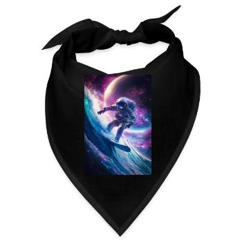 Surfen auf der kosmischen Welle - Bandana - Schwarz - Vorne