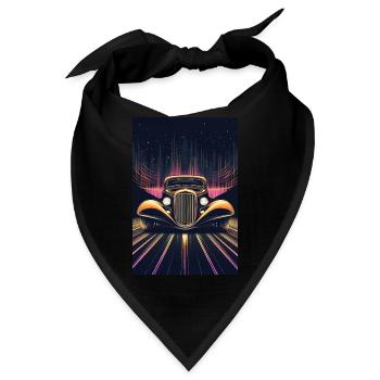 Retro-Fahrt durch Neonnächte - Bandana - Schwarz - Vorne