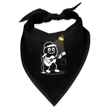 Ribbo spielt Gitarre mit Herz - Bandana - Schwarz - Vorne