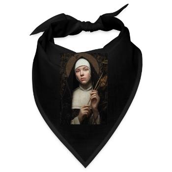 Heiteres Nonnenporträt - Bandana - Schwarz - Vorne
